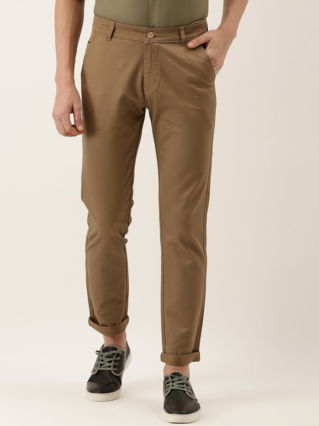 

Hancock Men Brown Slim Fit Chinos Trousers