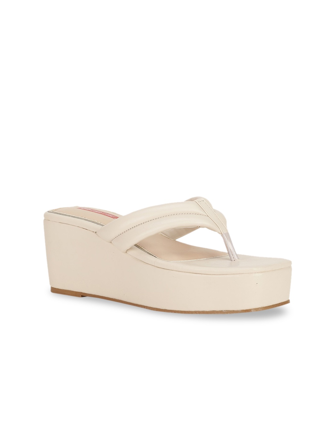 

Bata Off White PU Wedge Sandals