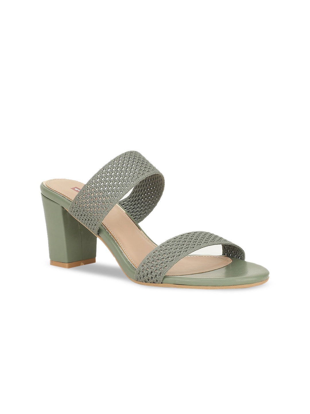 

Bata Green Textured Block Sandals