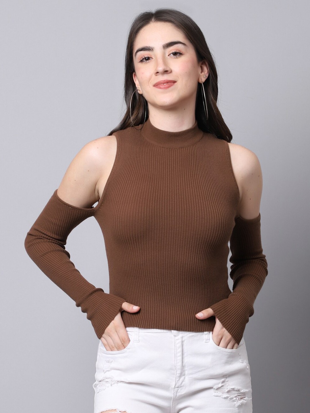 

TAG 7 Brown Styled Back Top
