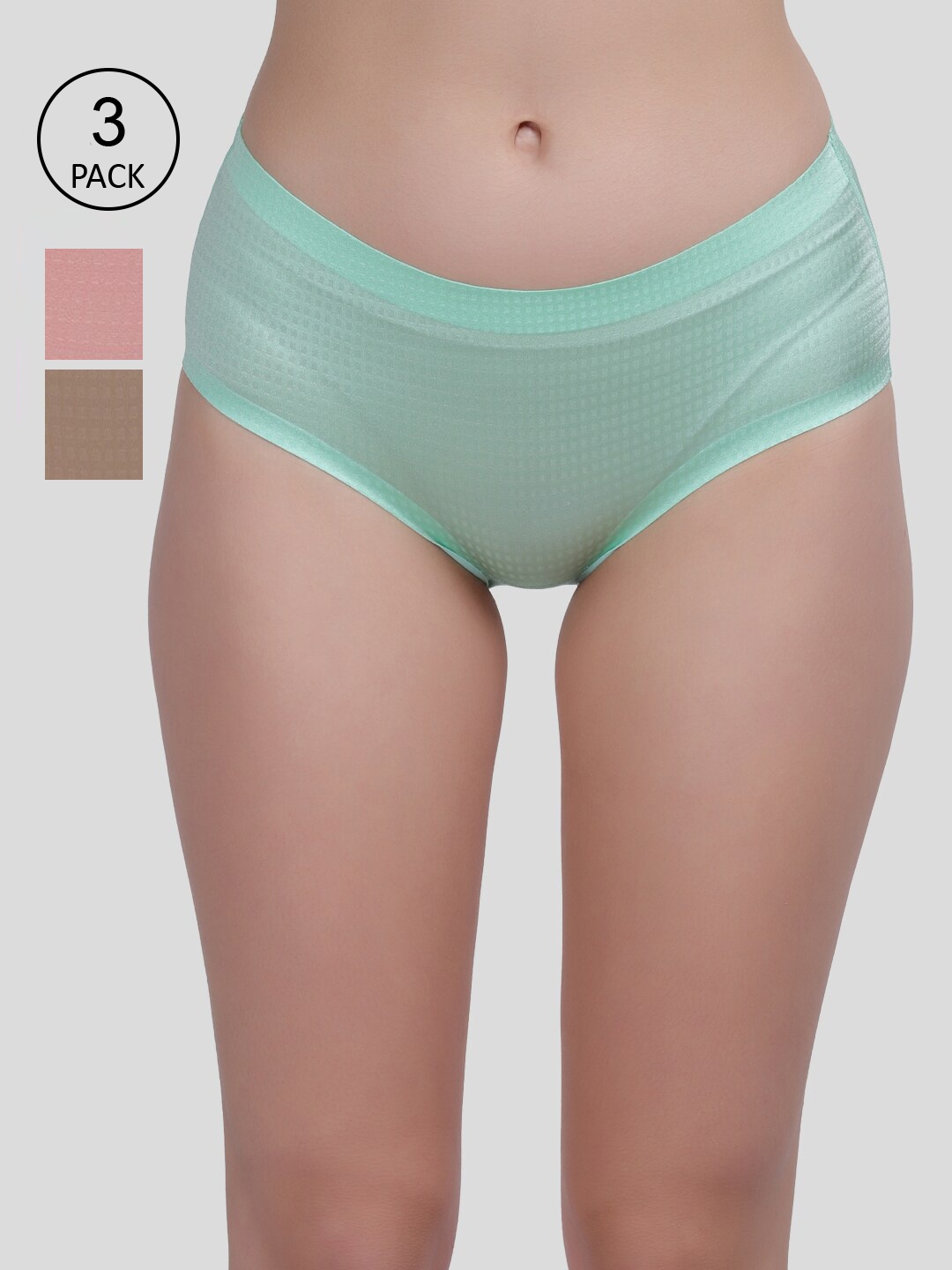 

Amour Secret Women Pack Of 3 Assorted Solid Mid-Rise Hipster Anti Bacterial Briefs