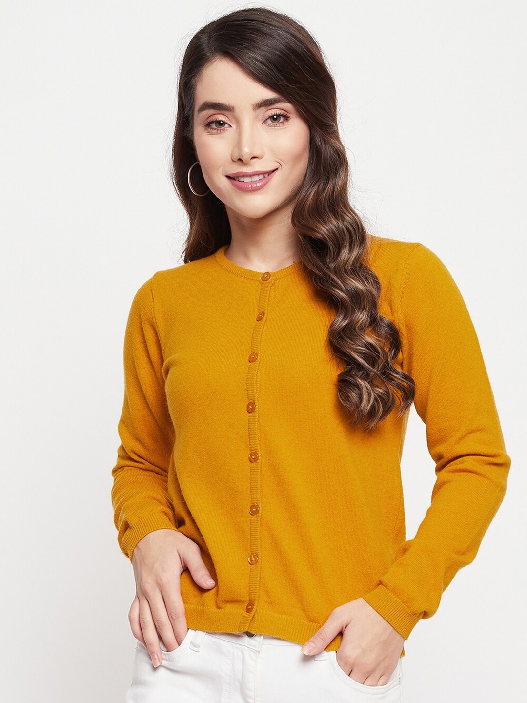

Madame Women Yellow Cardigan
