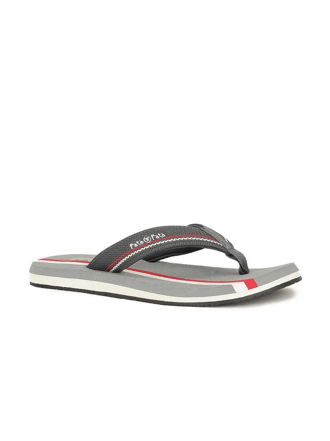 

Bata Men Grey & Red Printed Thong Flip-Flops