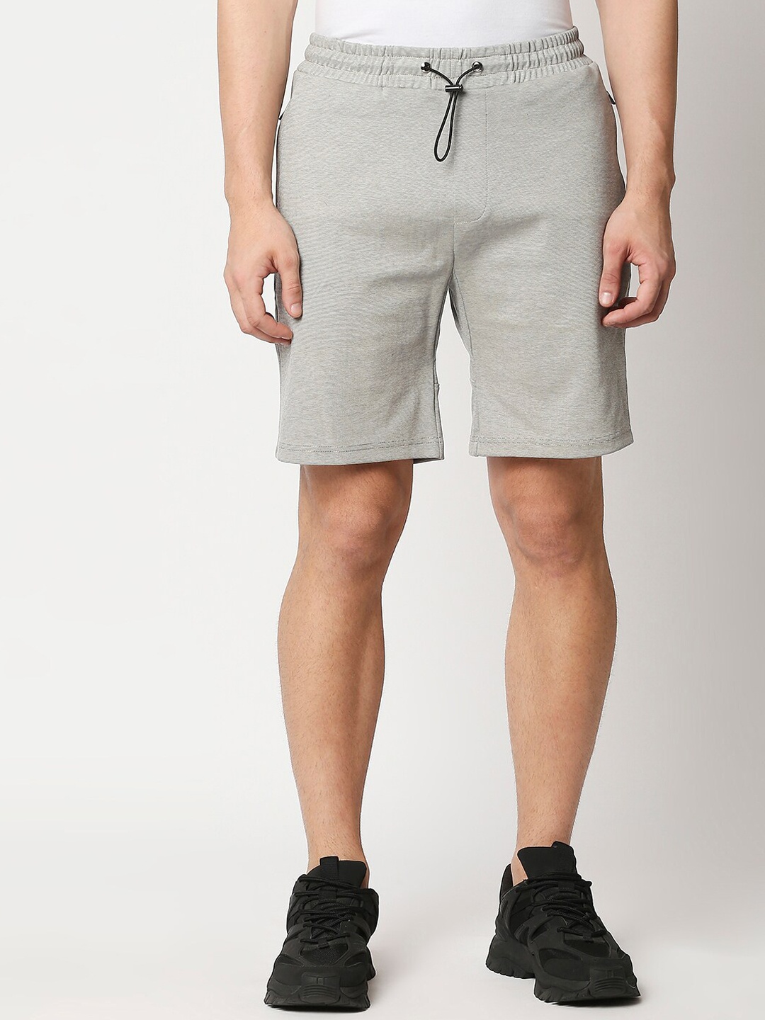 

Blamblack Men Grey Melange Shorts