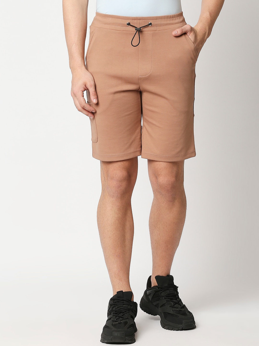 

Blamblack Men Khaki Solid Shorts