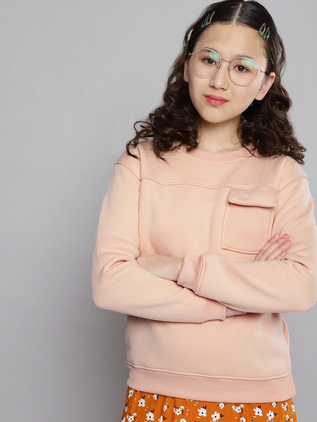 

M&H Juniors Girls Cream-Coloured Sweatshirt
