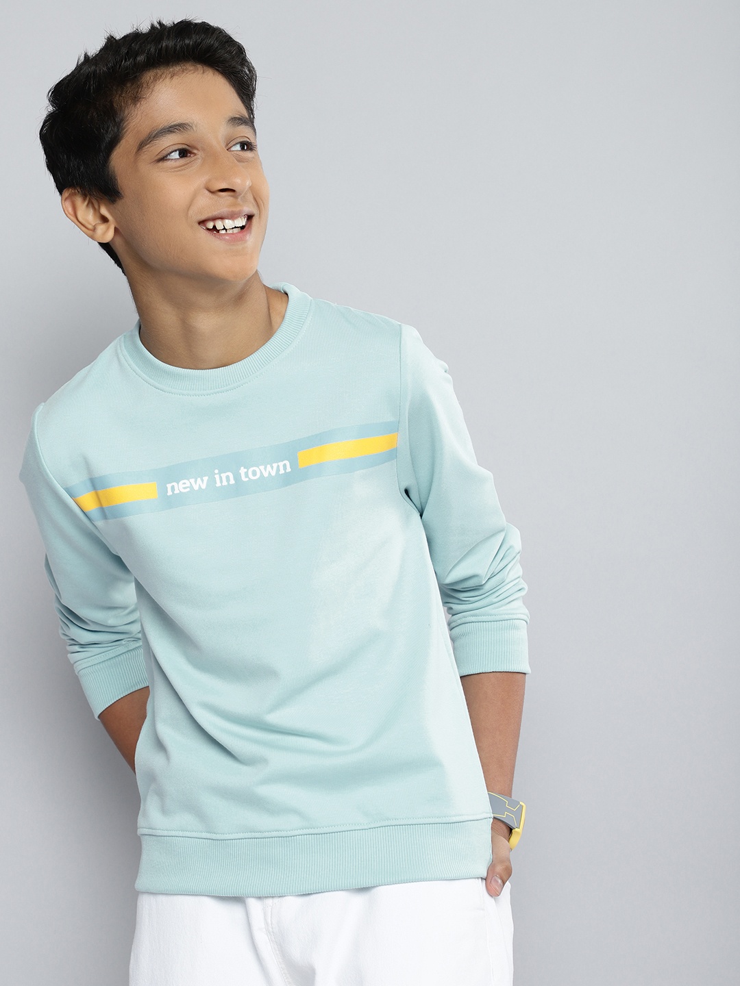 

M&H Juniors Boys Blue Printed Sweatshirt