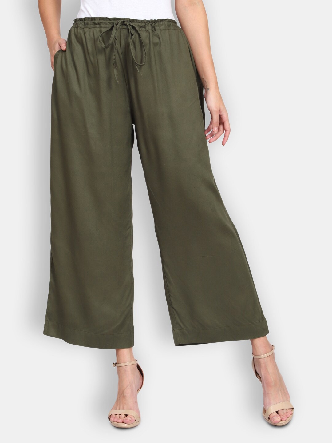 

SHEREEN Women Olive Green Ethnic Palazzos