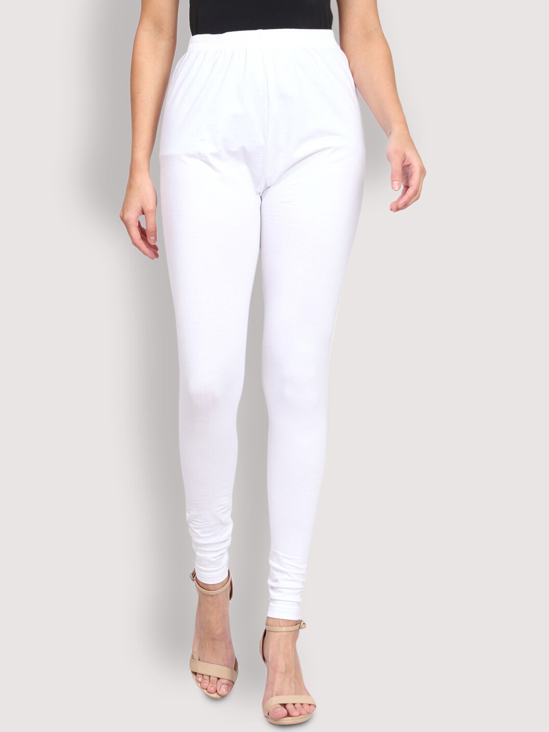 

SHEREEN Women White Solid Churidar-Length Leggings