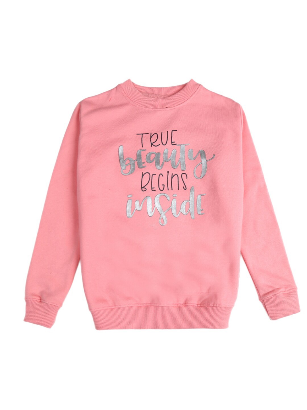 

V-Mart Girls Peach-Coloured Printed Sweatshirt