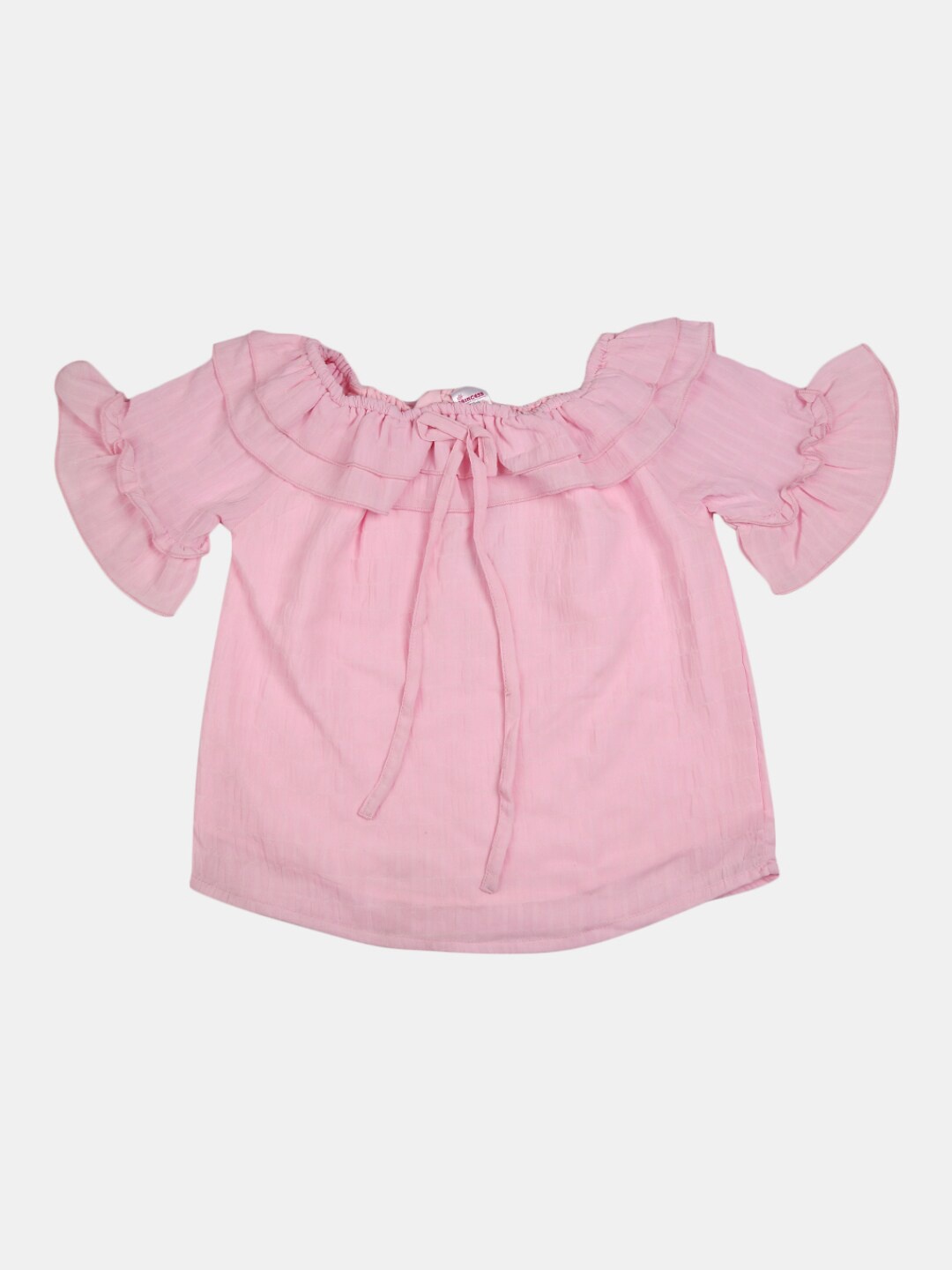 

V-Mart Pink Solid Georgette Boat Neck Top
