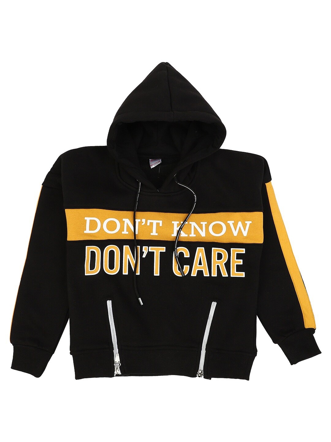 

V-Mart Black Print Hooded Top