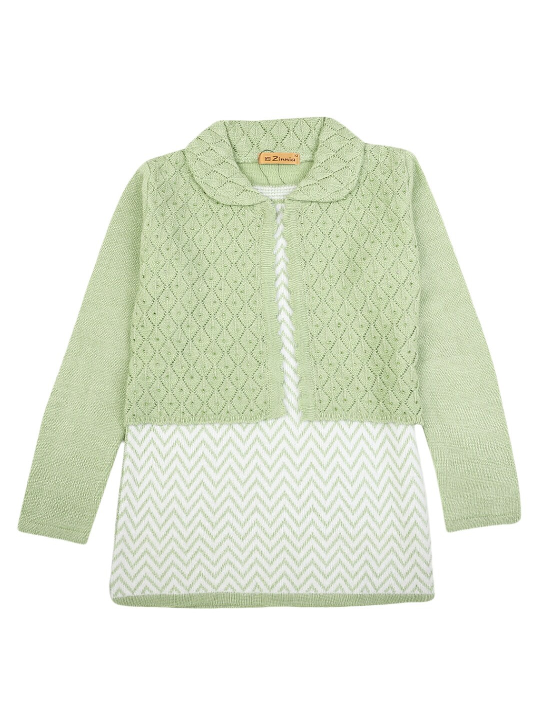

V-Mart Green Peter Pan Collar Chiffon Top