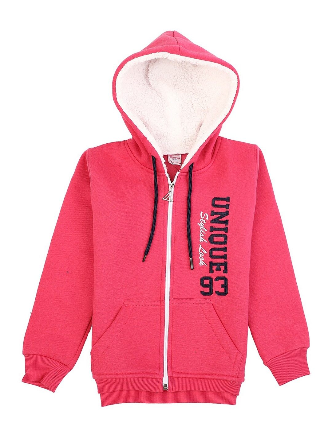 

V-Mart Girls Pink Printed Hooded Fleece Sweatshirt