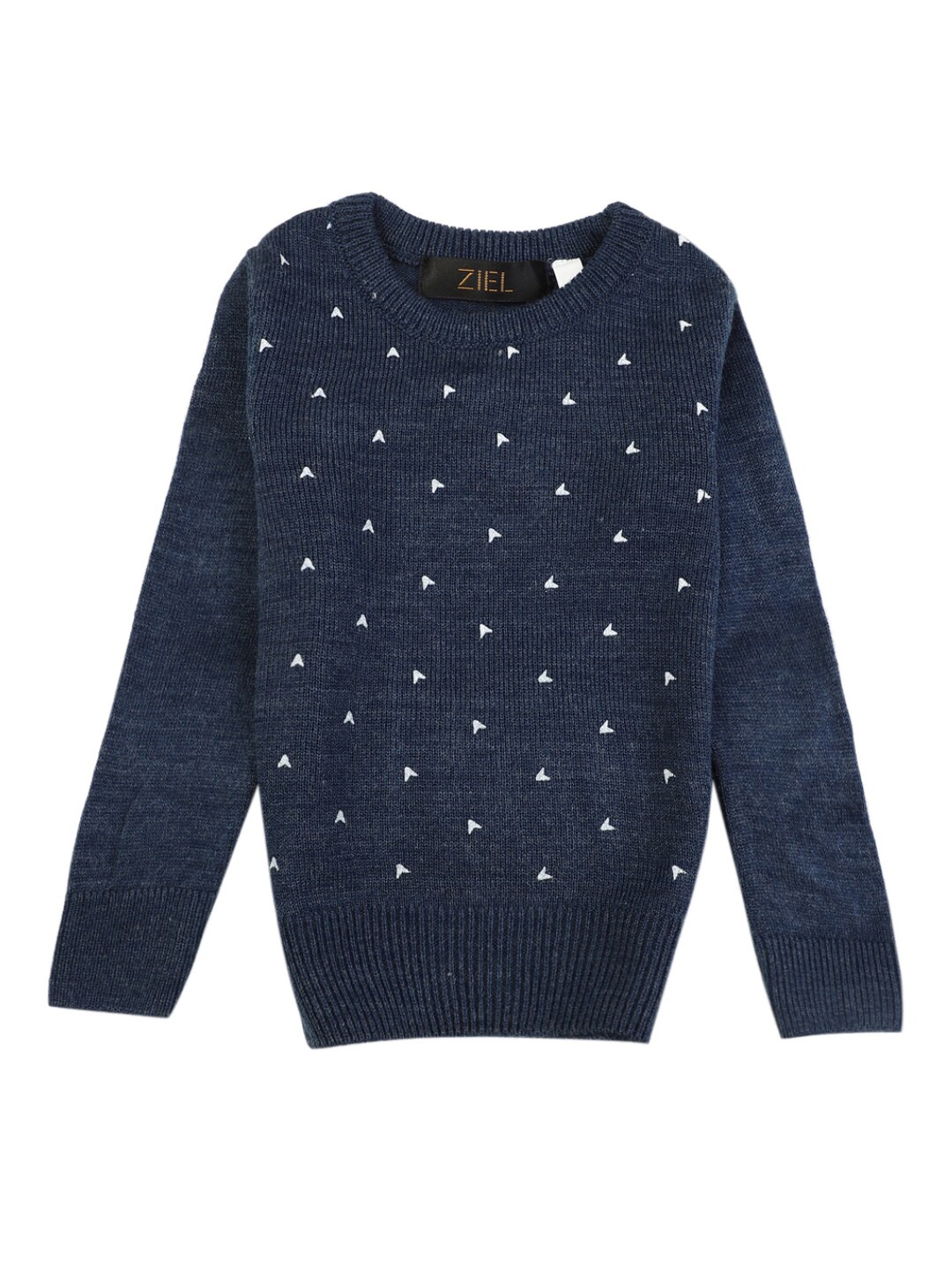 

V-Mart Girls Navy Blue Printed Pure Cotton Top