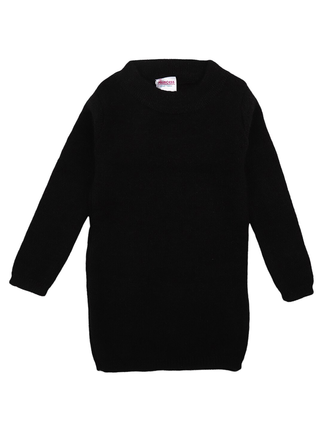 

V-Mart Girls Black Solid High Neck Sweatshirt