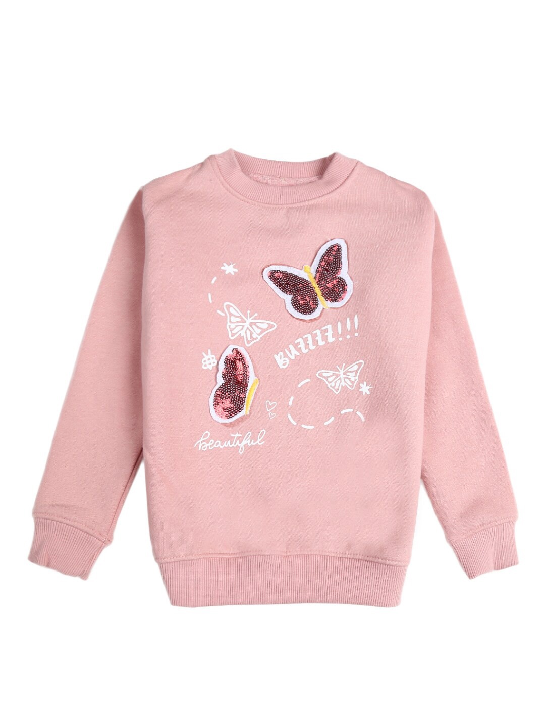 

V-Mart Girls Pink Printed Sweatshirt