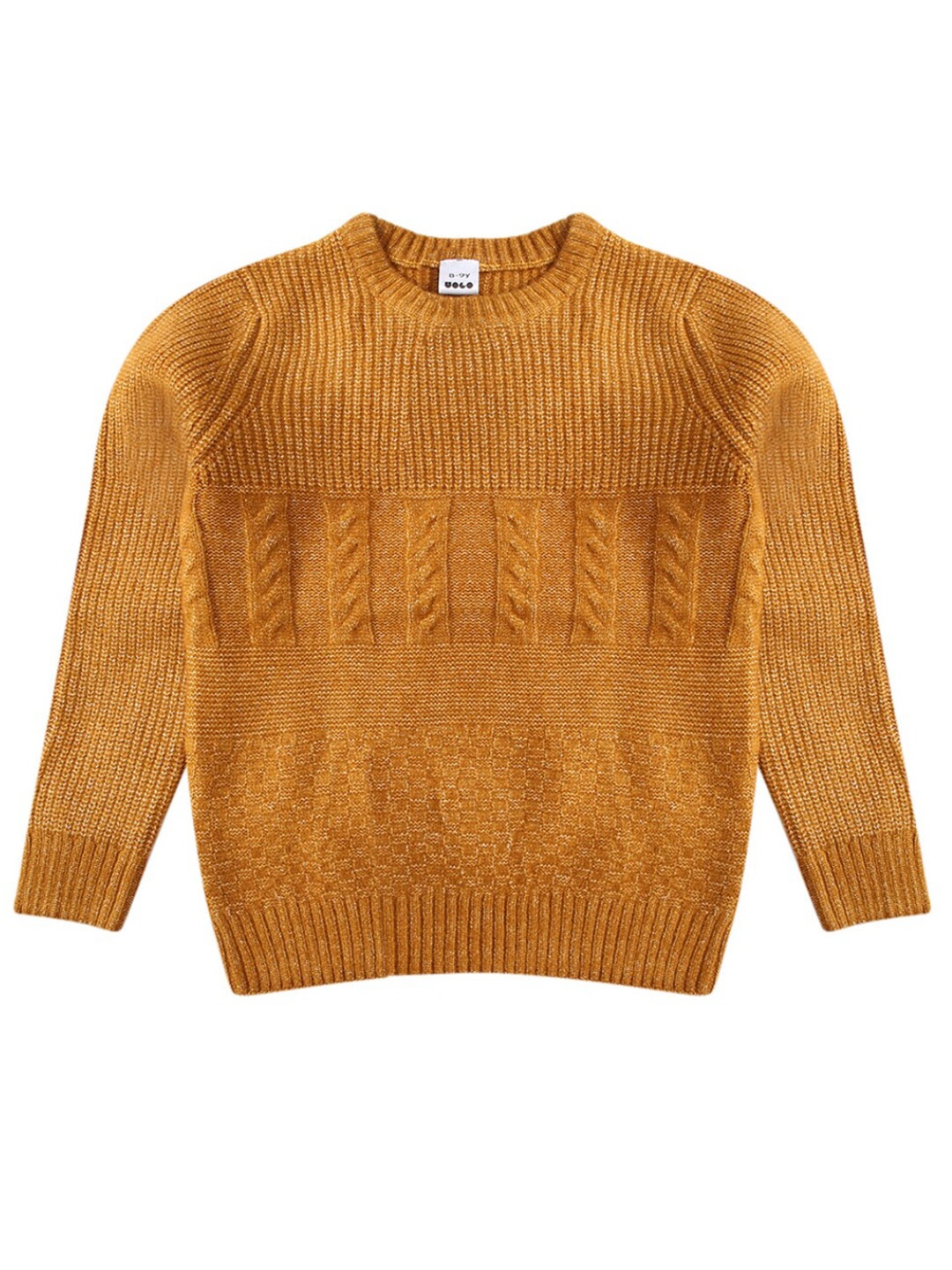 

V-Mart Girls Brown Self Design Cable Knit Pullover