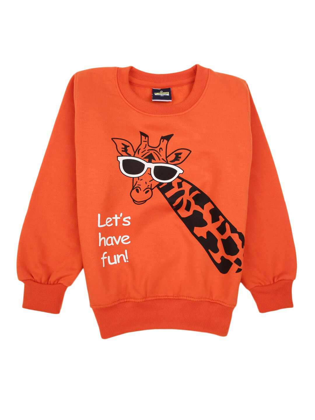 

V-Mart Orange & Black Printed Round Neck Top