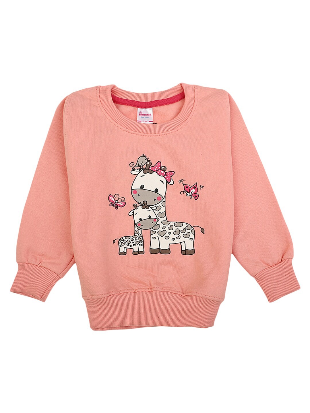 

V-Mart Girls Peach-Coloured Printed Pull Over Sweatshirt
