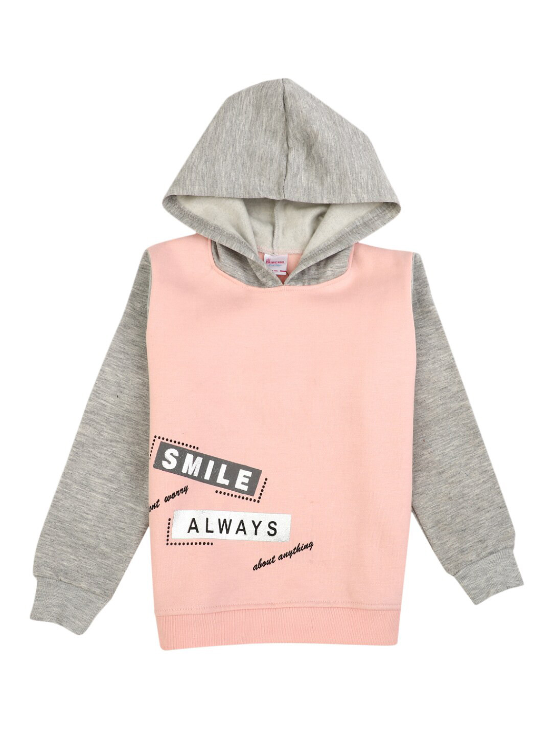 

V-Mart Girls Pink Printed Hooded Sweatshirt