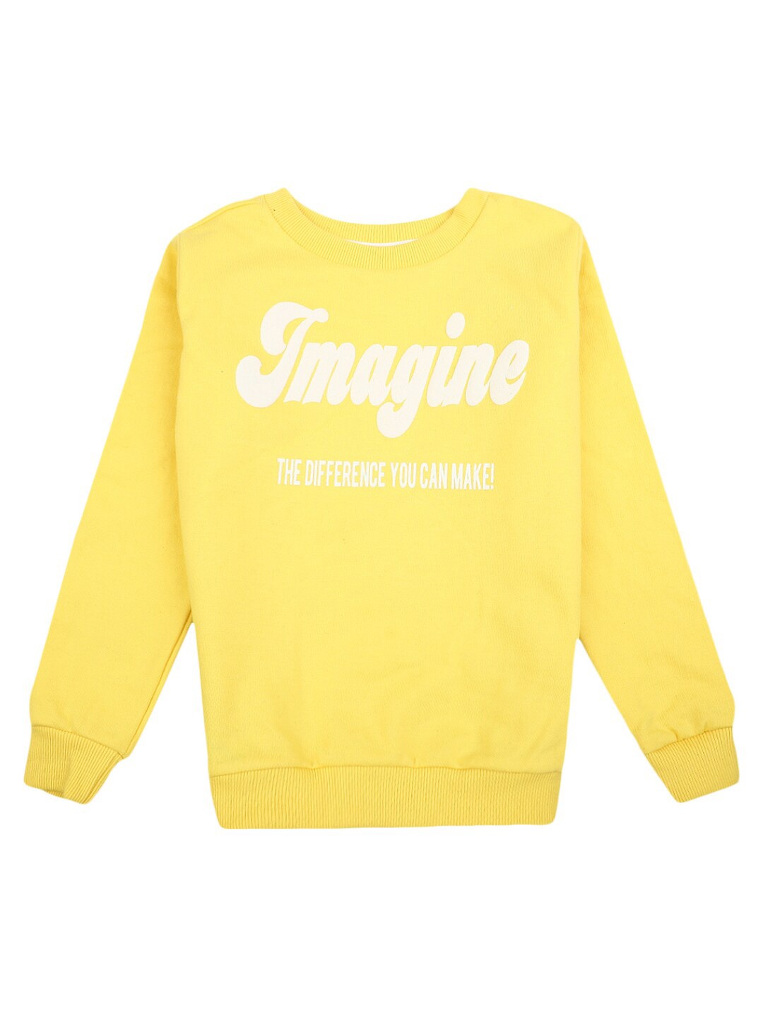 

V-Mart Yellow Typography Print Top