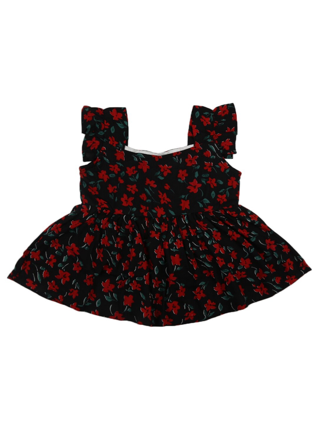 

V-Mart Black Floral Print Chiffon Top