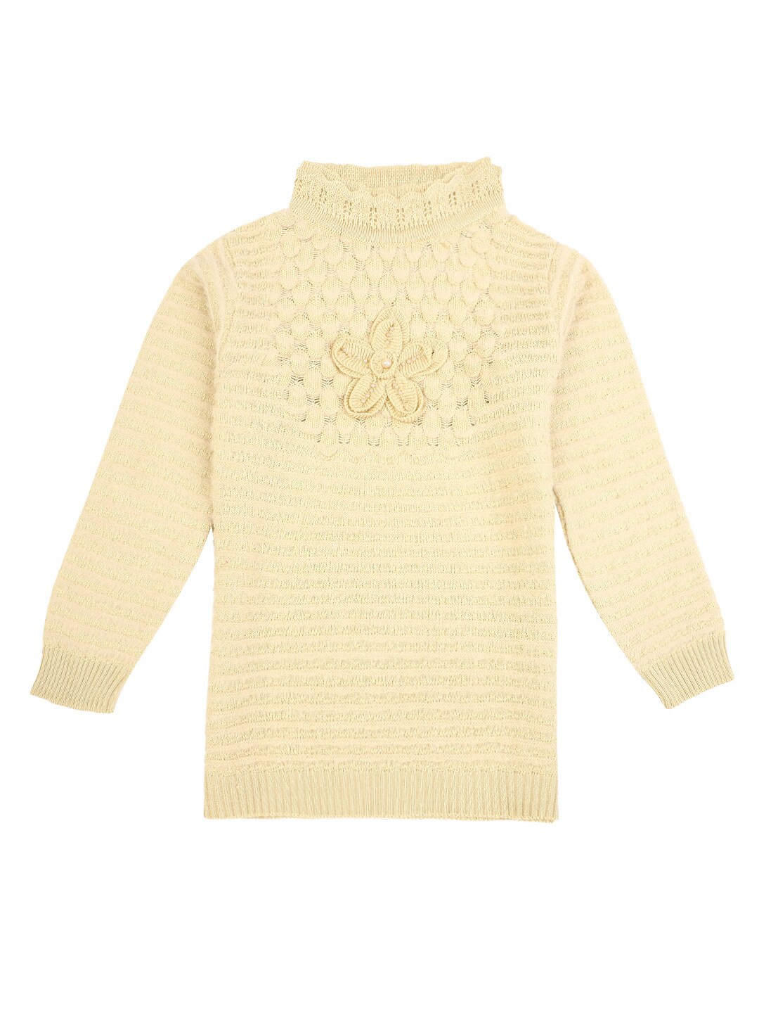 

V-Mart Girls Beige Cable Knit Pullover