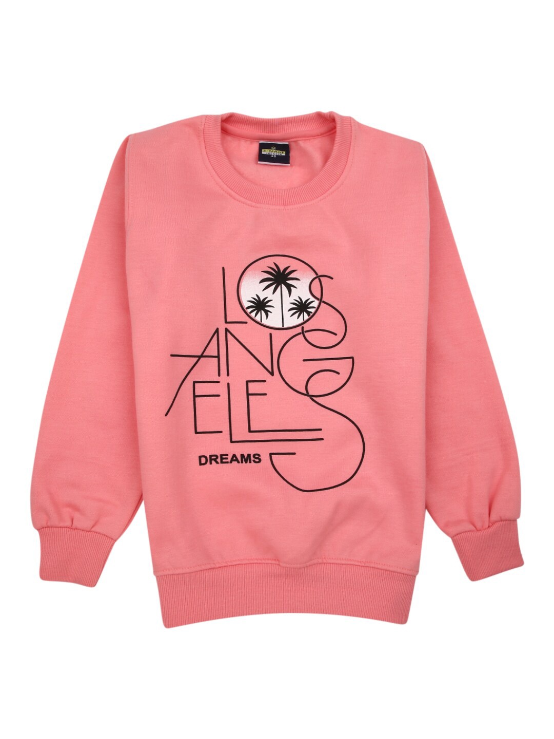 

V-Mart Girls Pink Printed Fleece Round Neck Top