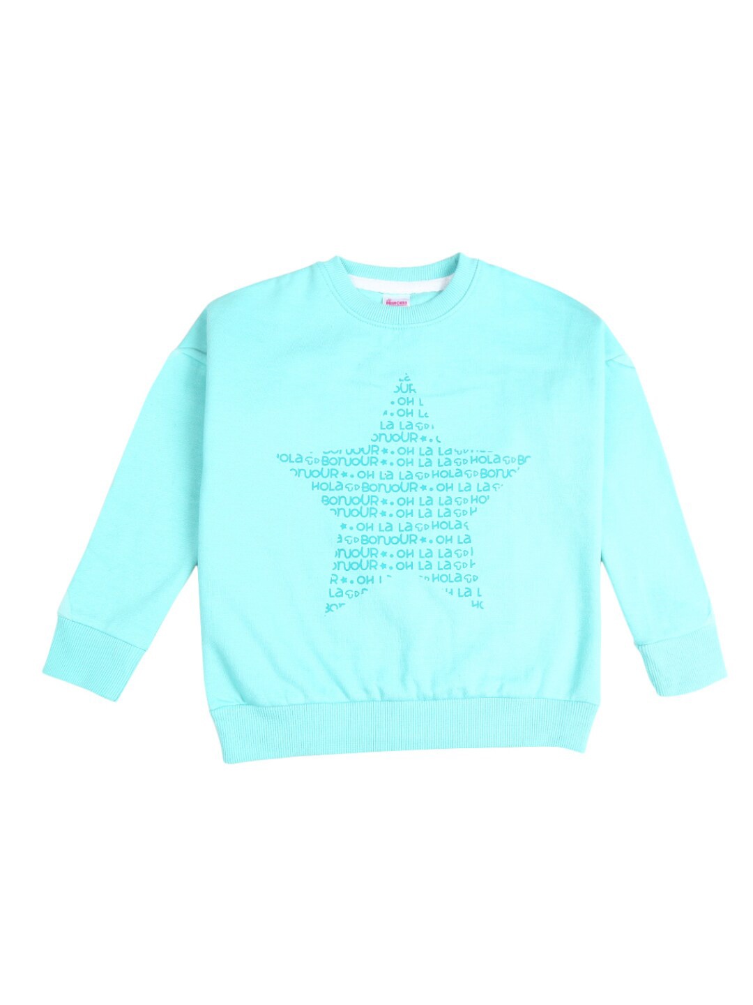 

V-Mart Blue Geometric Print Round Neck Top