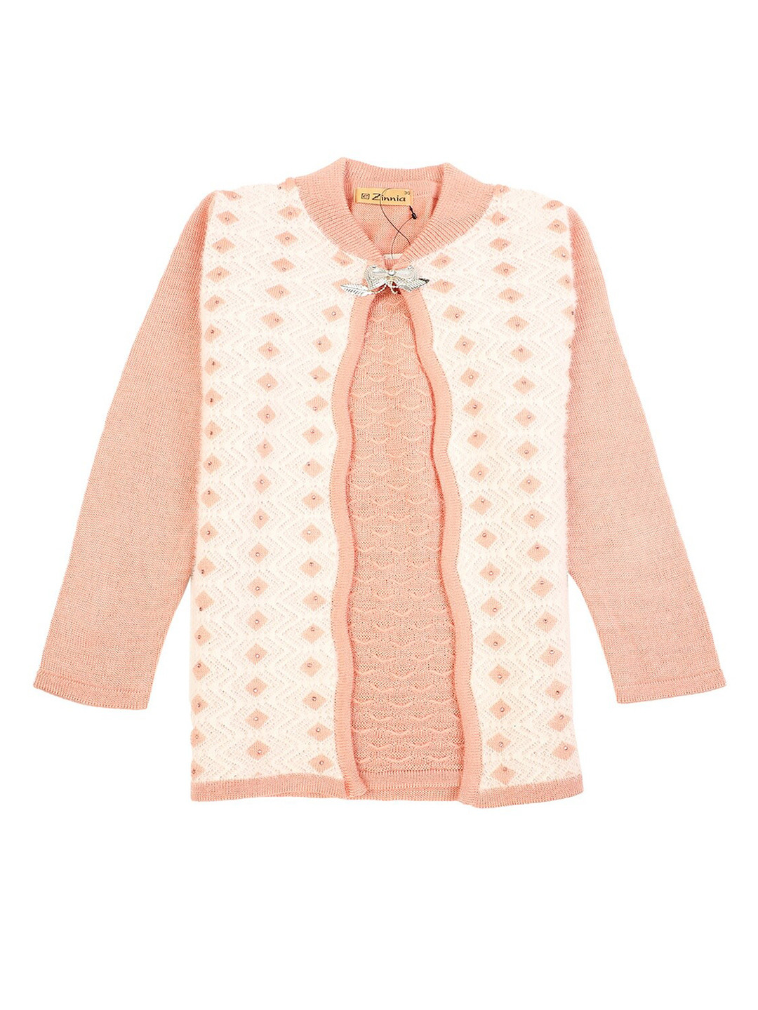 

V-Mart Peach-Coloured Self Design Acrylic Top