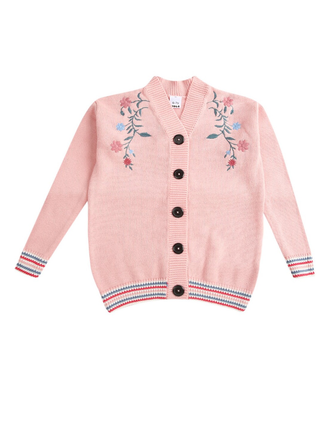 

V-Mart Peach-Coloured Mandarin Collar Pure Cotton Shirt Style Top