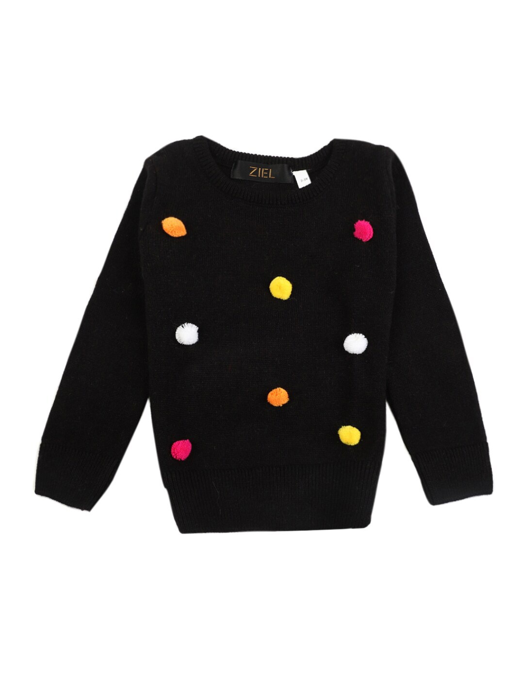 

V-Mart Girls Black Printed Round Neck Top