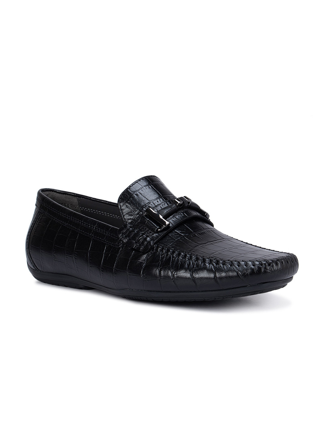 

ROSSO BRUNELLO Men Black Leather Loafers