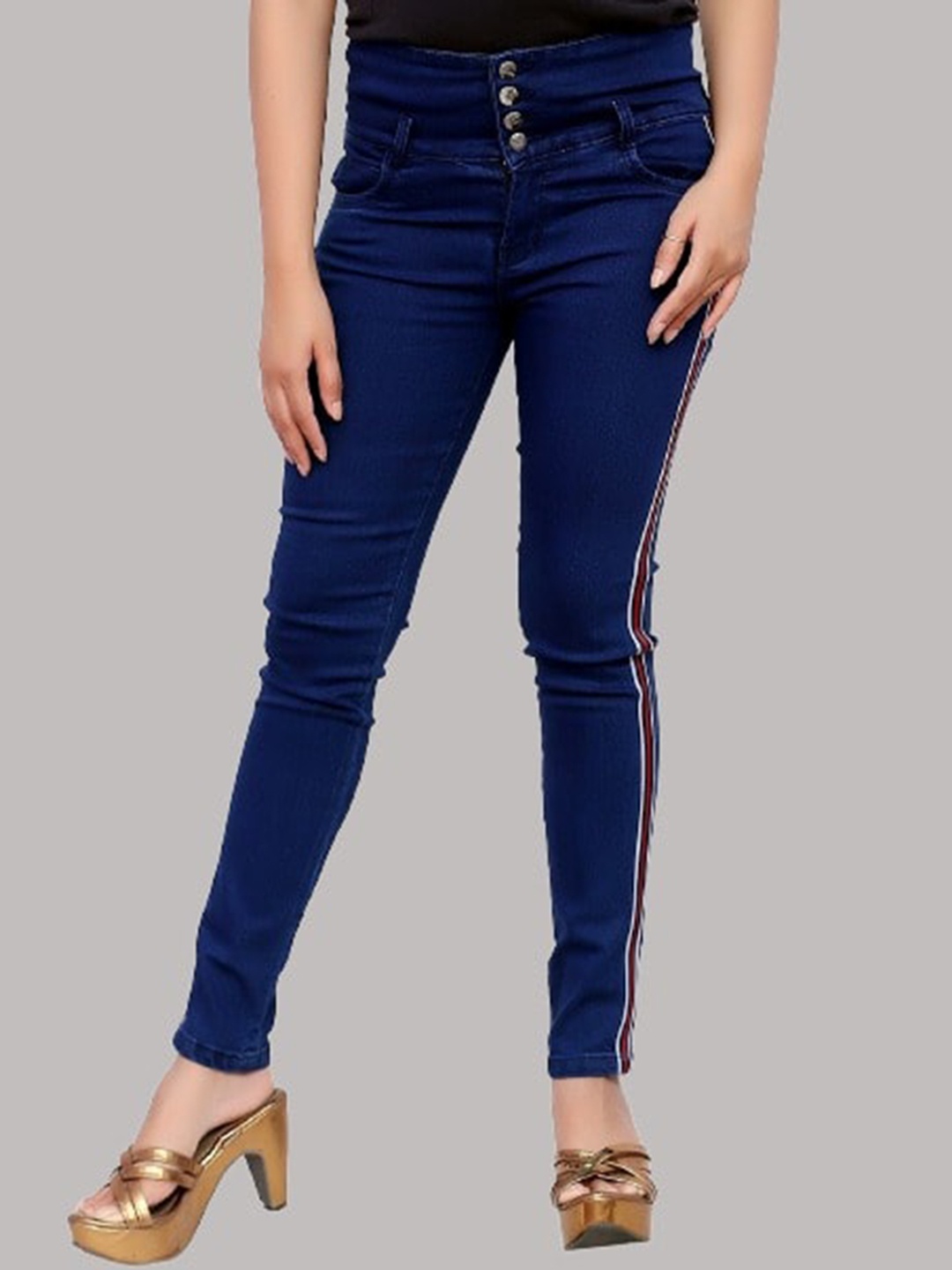 

Elendra jeans Girls Blue Jean Slim Fit Low Distress Jeans