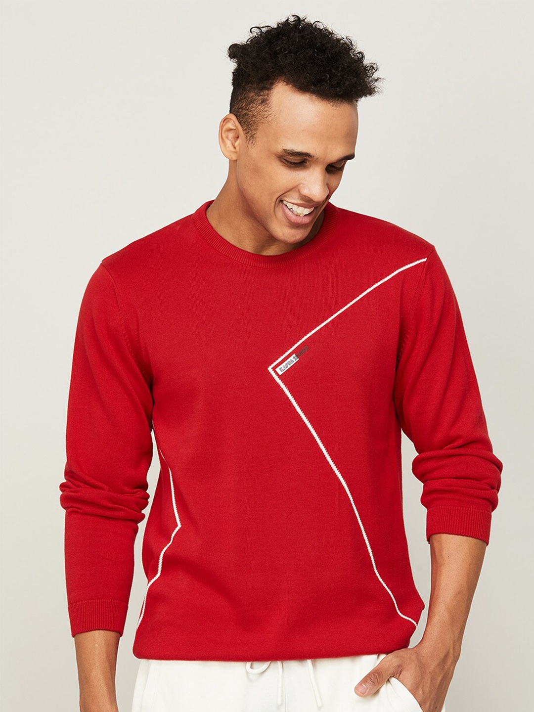 

Kappa Men Red Solid Sweatshirt