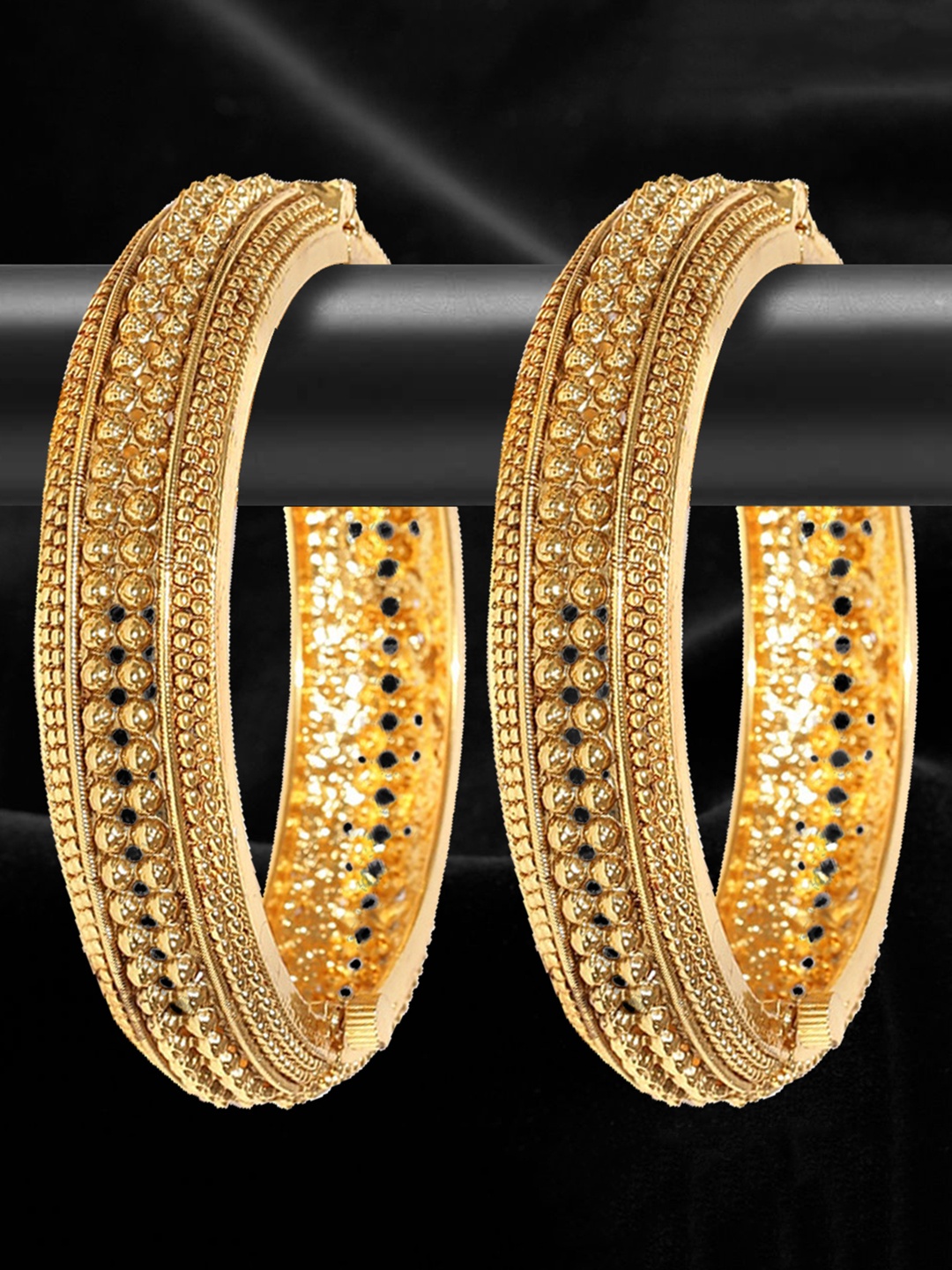 

YouBella Set of 2 Gold-Plated Textured Bangles