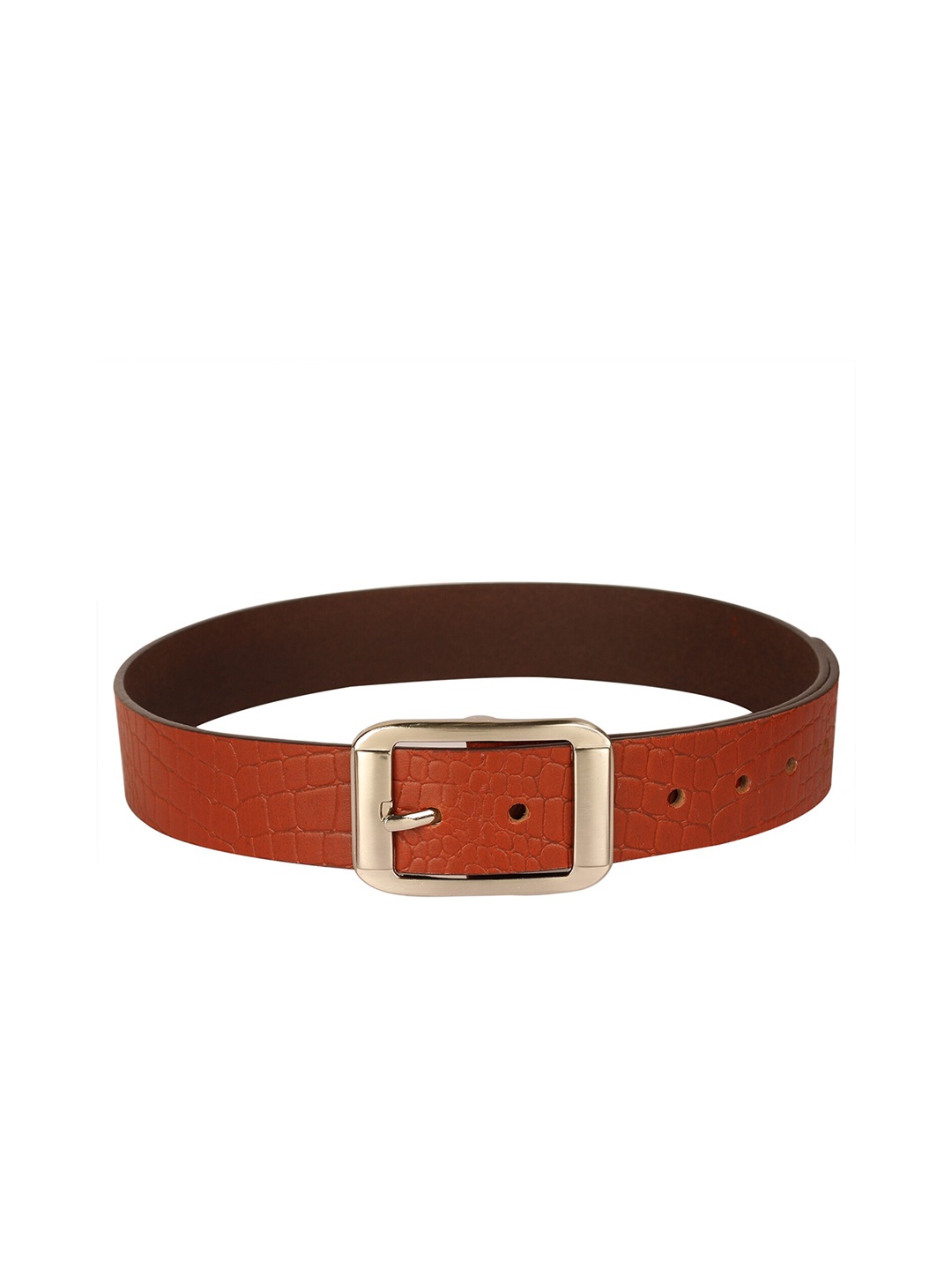 

Calvadoss Men Tan Textured Leather Belt