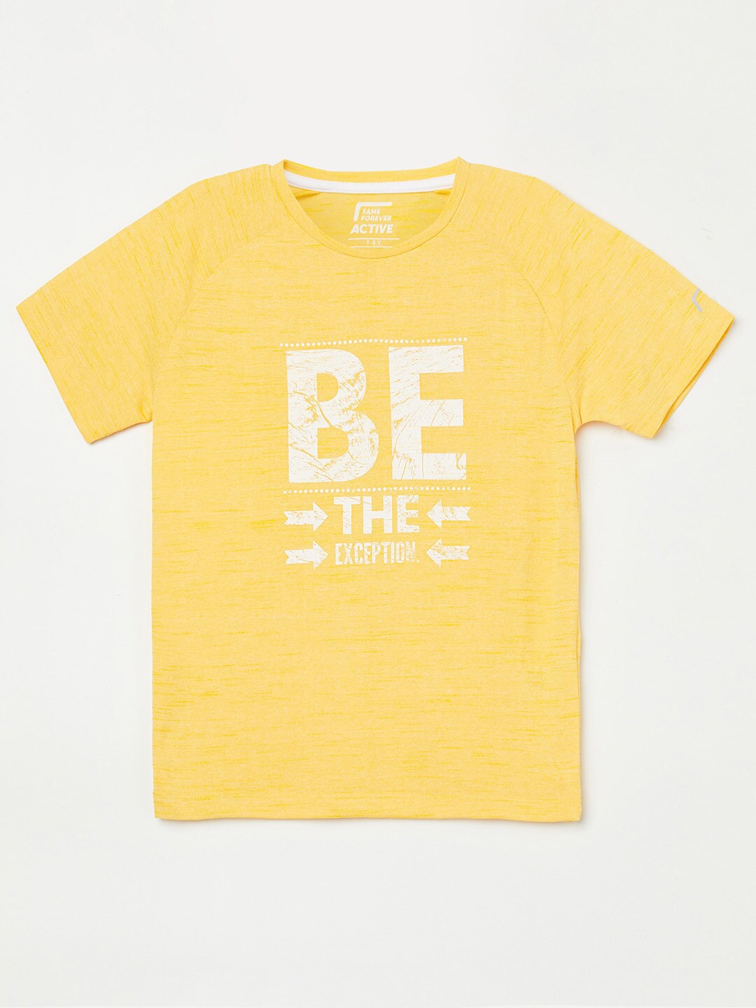 

Fame Forever by Lifestyle Boys Yellow Typography Printed T-shirt