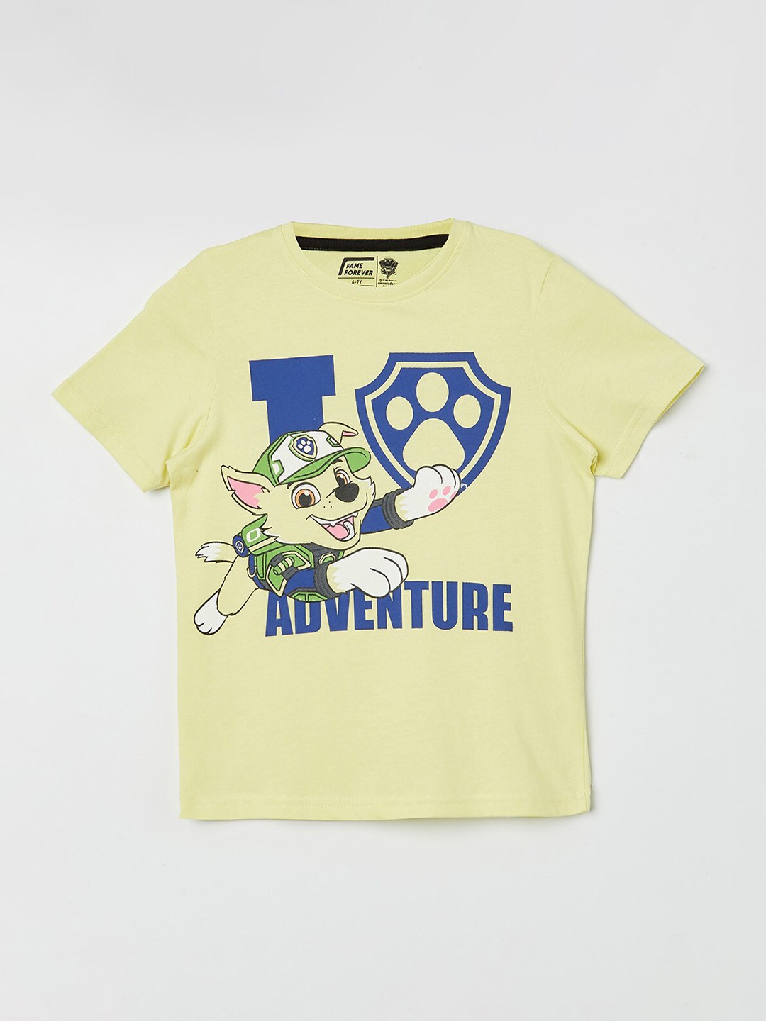 

Fame Forever by Lifestyle Boys Yellow Printed Pure Cotton T-shirt
