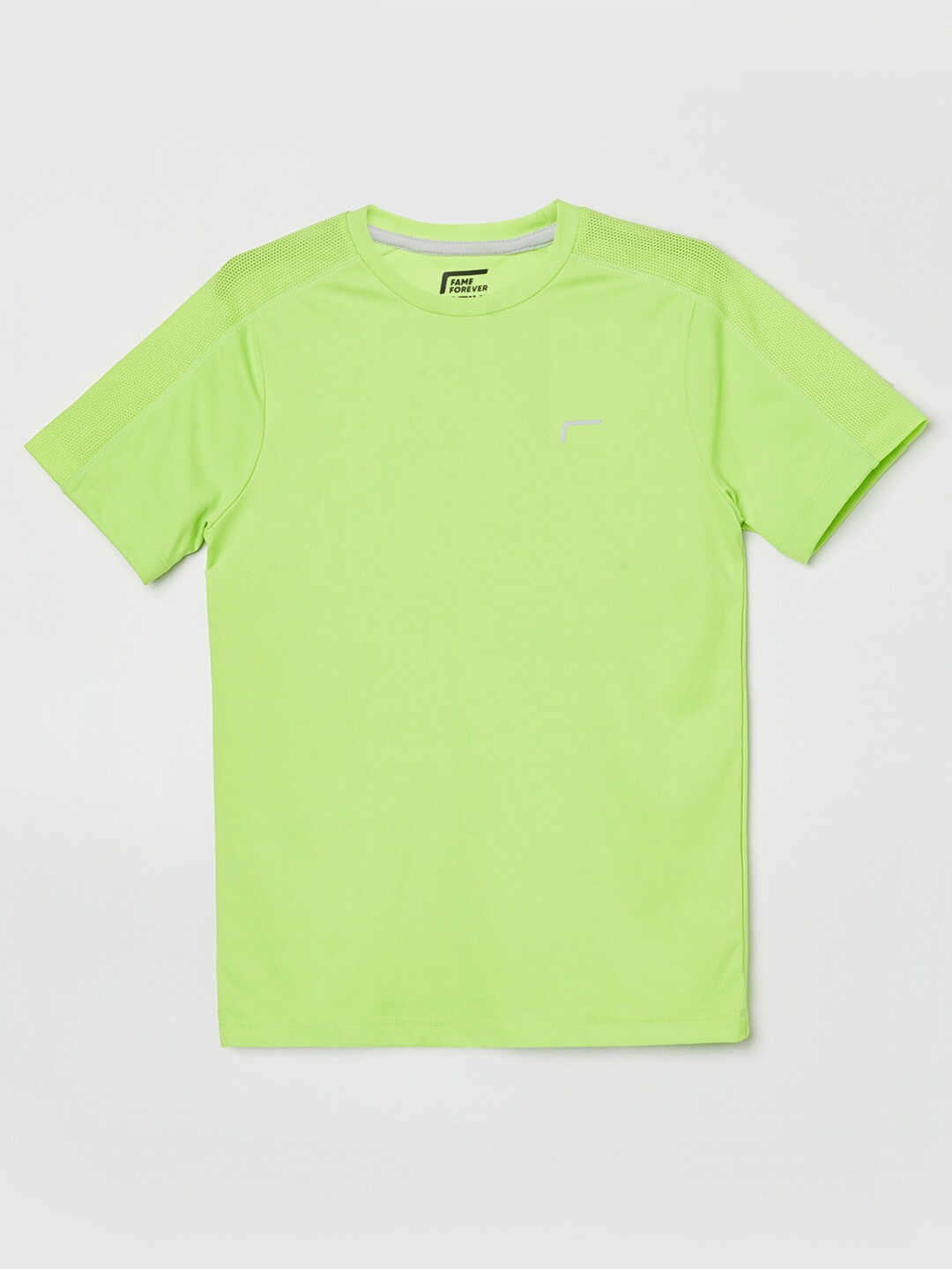 

Fame Forever by Lifestyle Boys Fluorescent Green Solid Round Neck T-shirt