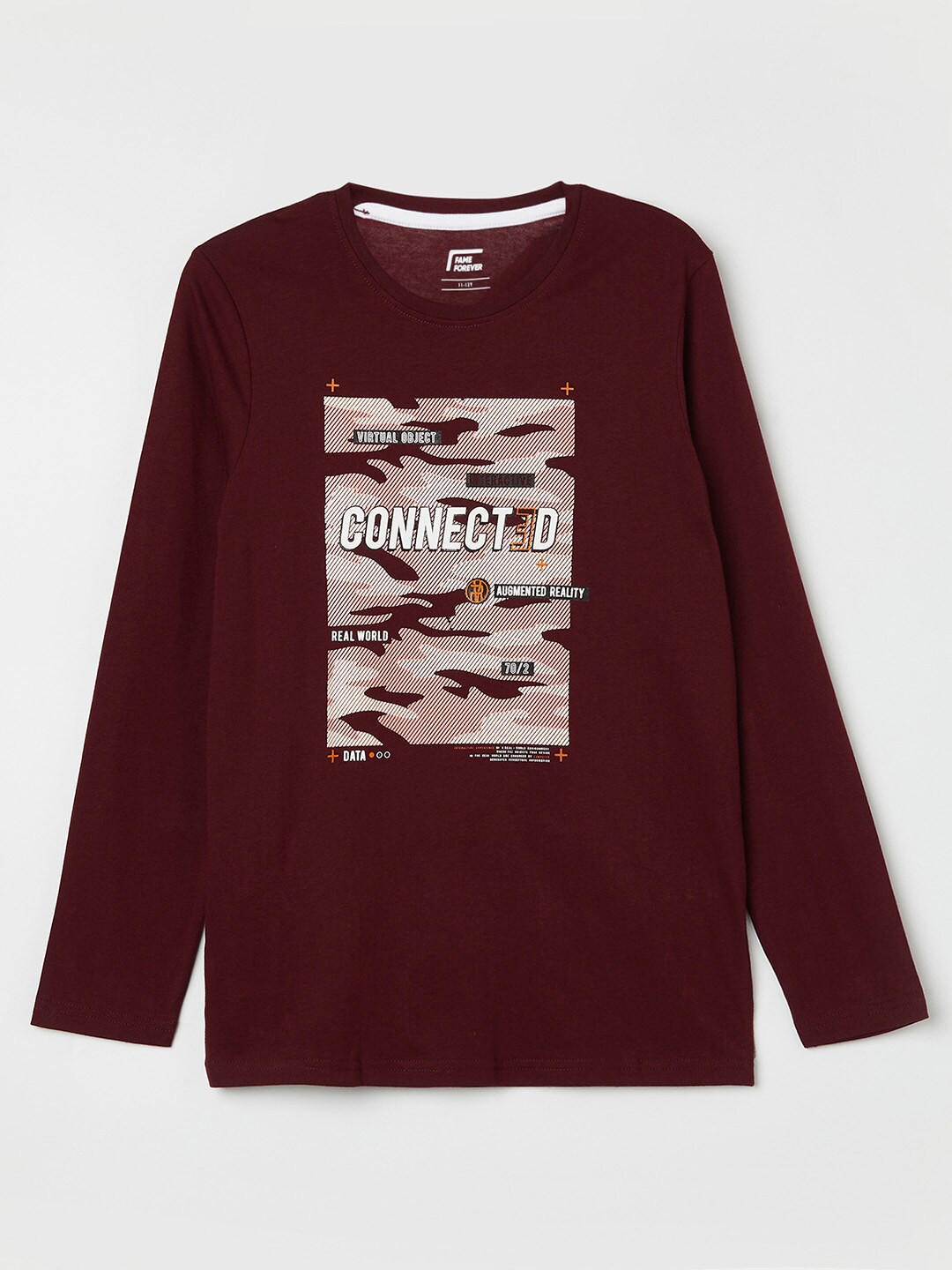 

Fame Forever by Lifestyle Boys Red & White Typography Printed Pure Cotton T-shirt