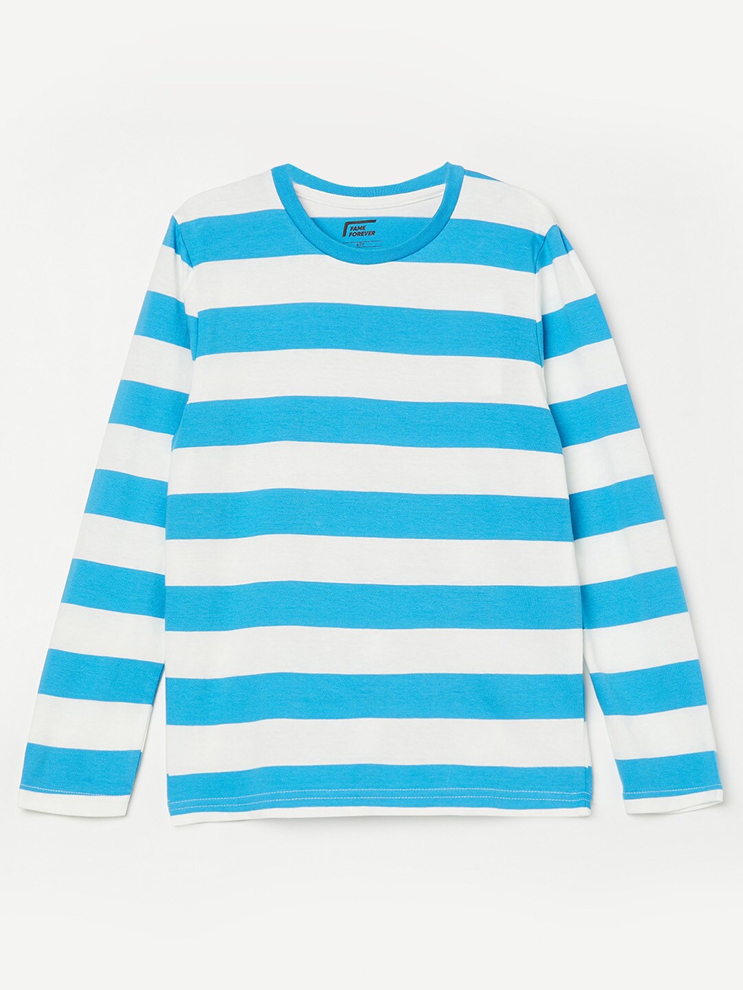 

Fame Forever by Lifestyle Boys Blue & White Striped Pure Cotton T-shirt