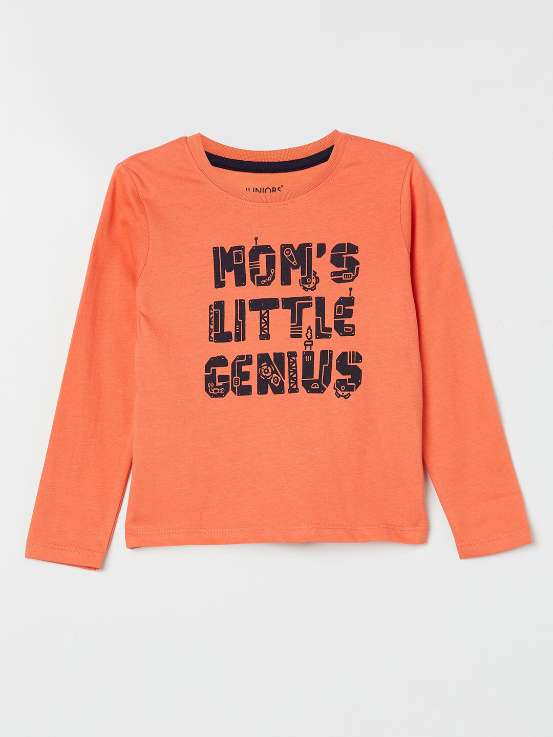 

Juniors by Lifestyle Boys Pink Typography Printed Pure Cotton T-shirt