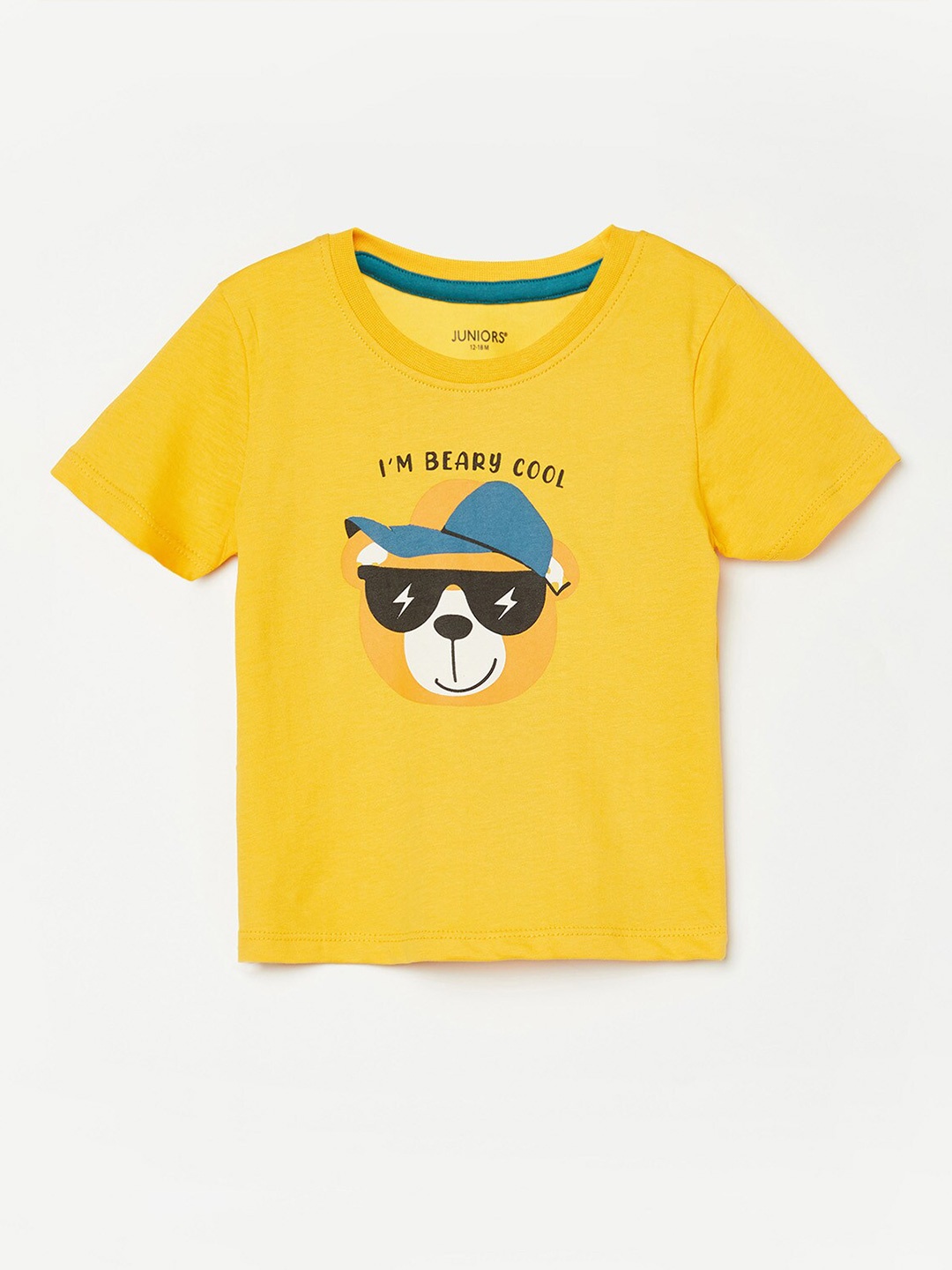 

Juniors by Lifestyle Boys Yellow Printed Pure Cotton T-shirt