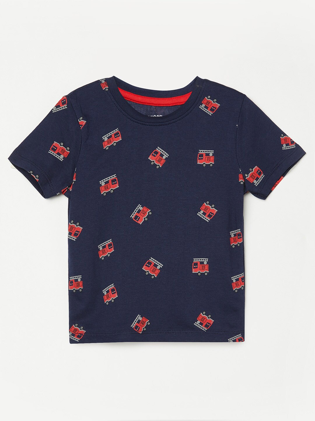 

Juniors by Lifestyle Boys Navy Blue Printed Pure Cotton T-shirt