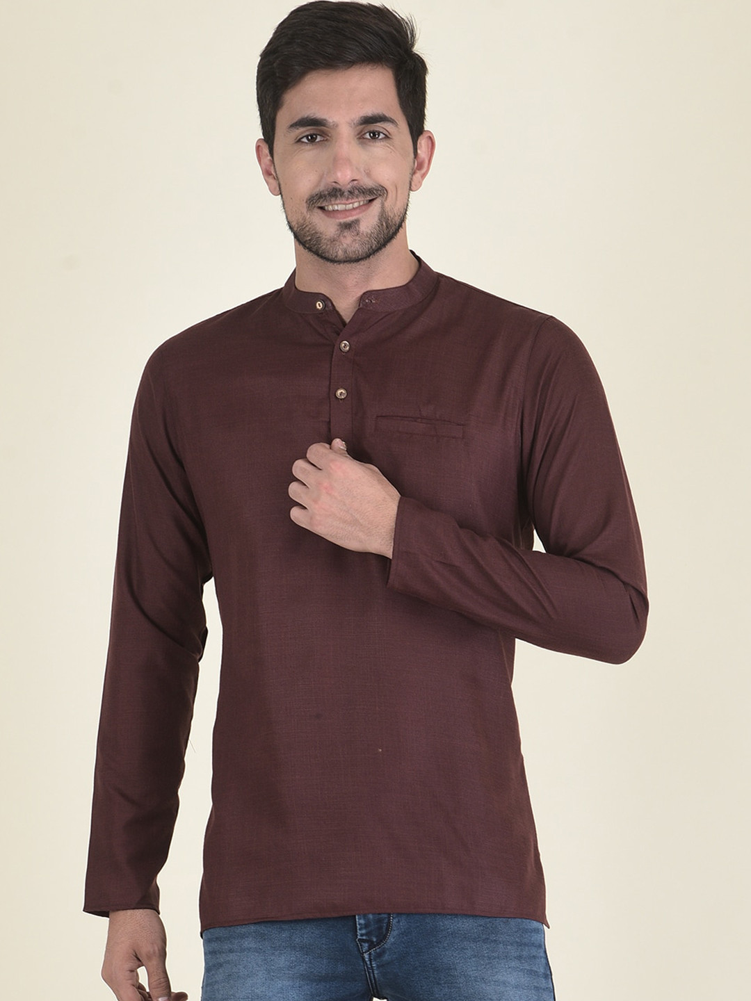 

DEYANN Men Brown Kurta