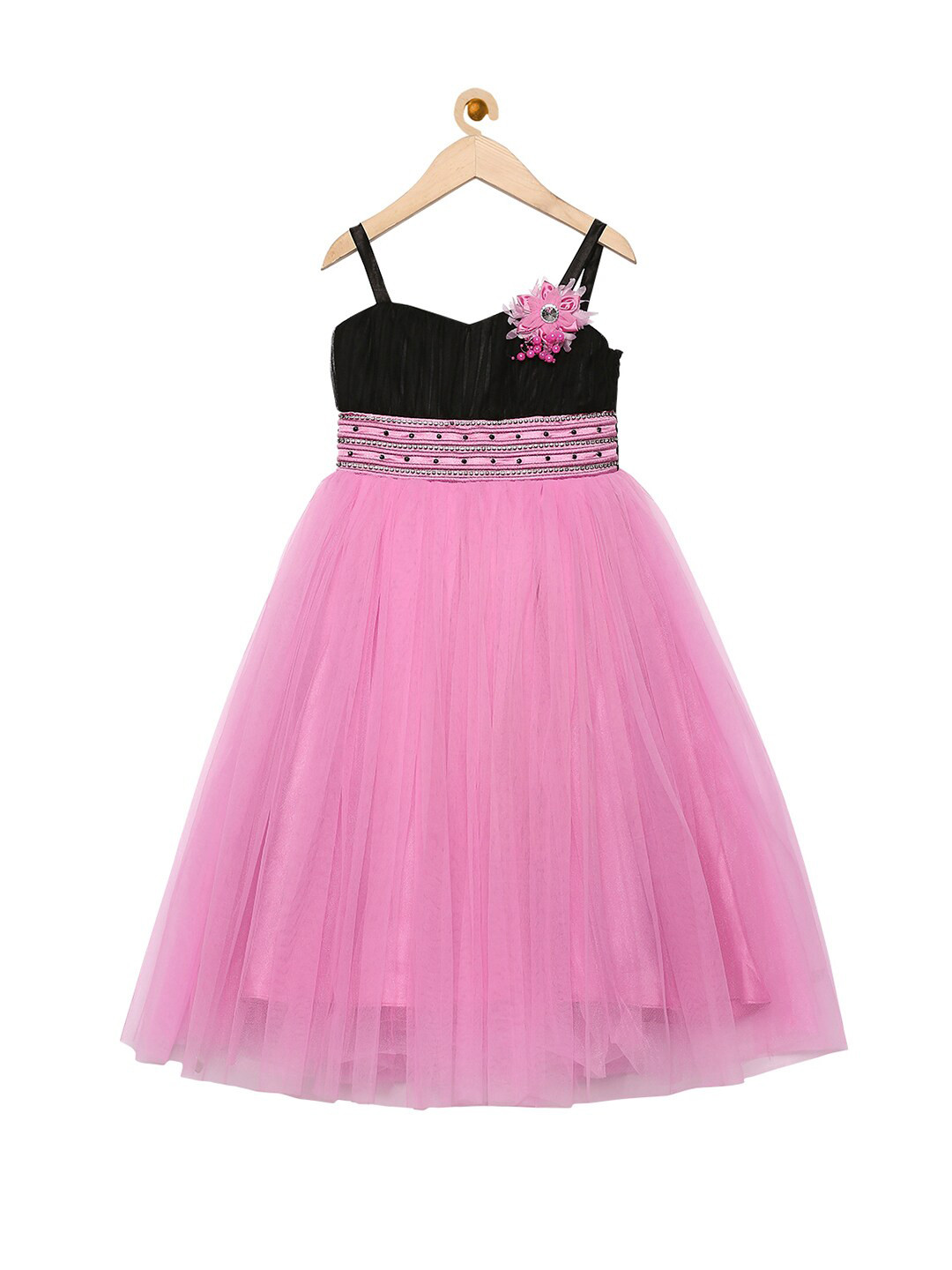 

Actuel Girls Pink Solid Net Dress