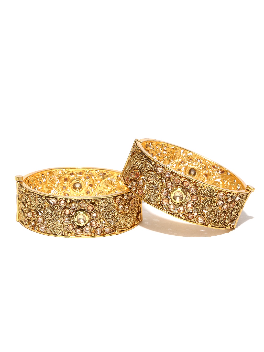 

YouBella Set of 2 Gold-Plated Stone-Studded Bangles