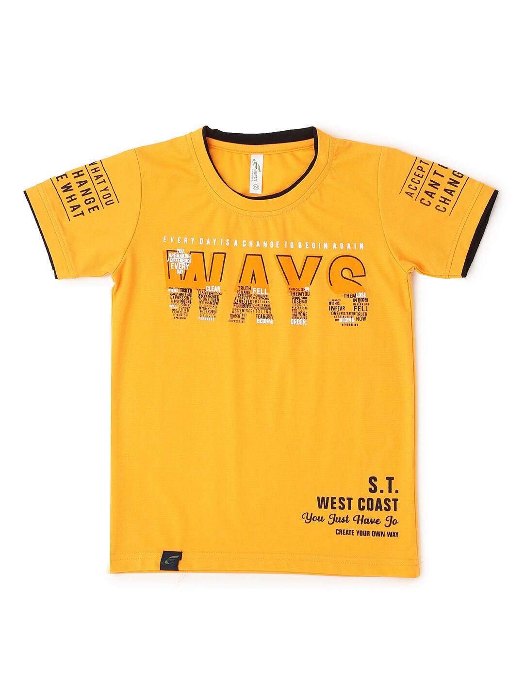 

earth conscious Boys Orange Printed T-shirt